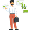 Illustration représentant un homme portant une mallette