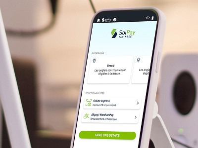 Zoom sur un téléphone qui utilise le logiciel solpay